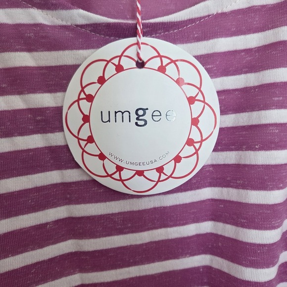 Umgee Nwt Tank On The Bias Pink Stripe Womens Size Large Sheer Sides - Picture 4 of 5